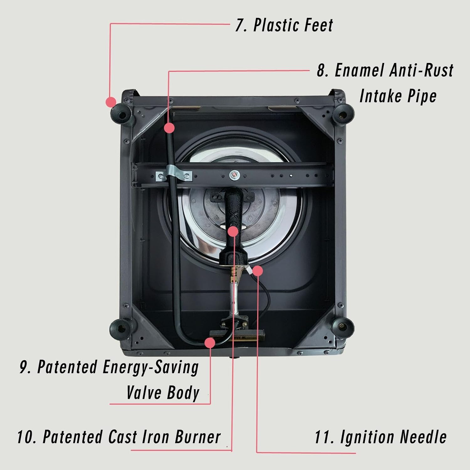 Portable Gas Stove,Cassette Stove,Max 13648BTU Single Burner Cassette Stove Piezo-Ceramic Ignition for Home Use Food Stalls and Canteens