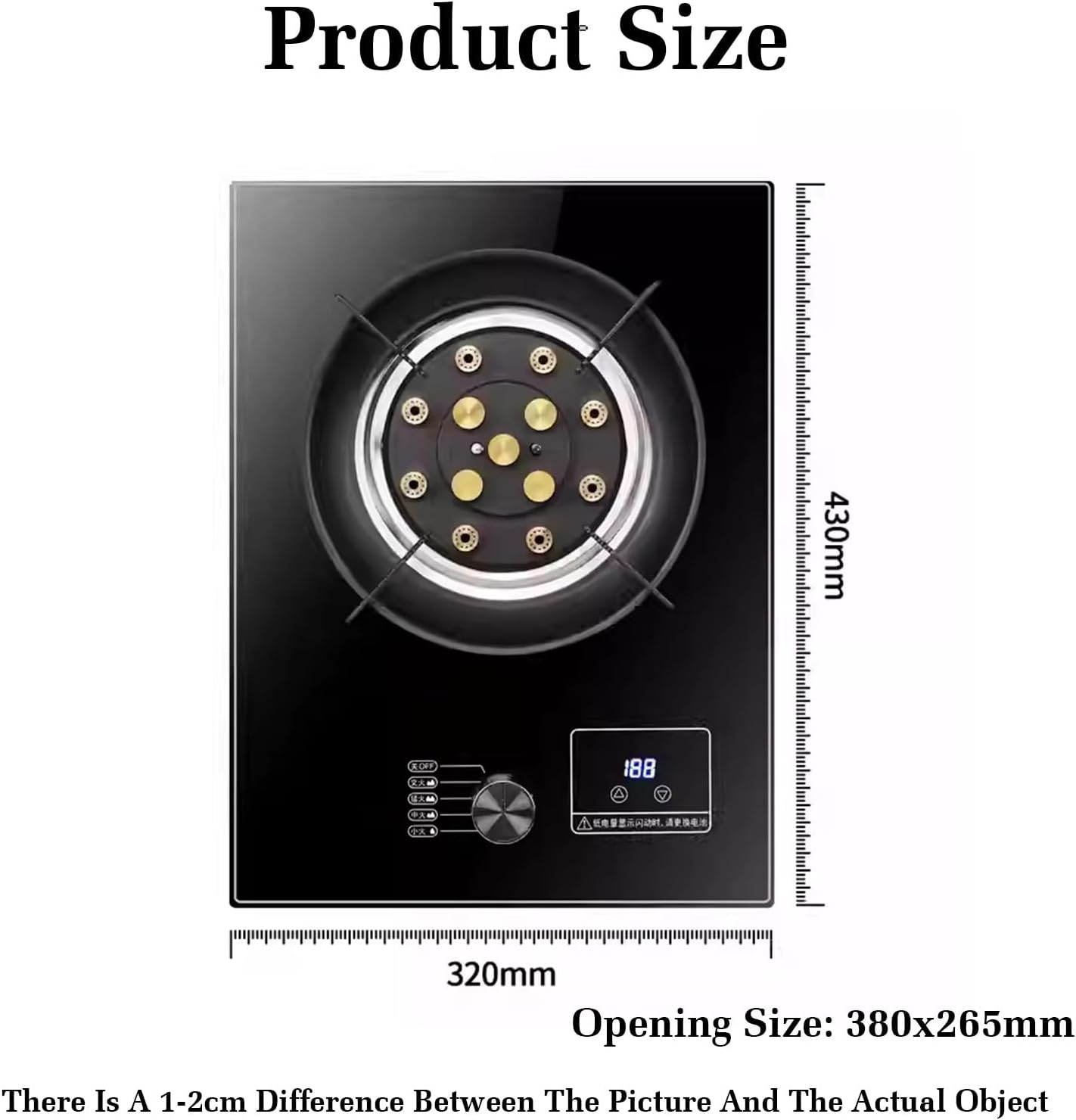 Gas Stove Single Burner,7.2KW Nine-Cavity High-fire Timer,Kitchen Counter Top Stove,with Flameout Protection,for Home Kitchen(LPG)