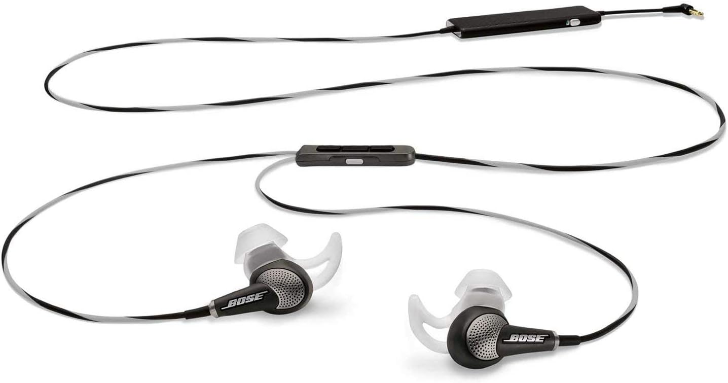Bose QuietComfort 20i Acoustic Noise Cancelling Headphones, Black/White (Renewed)