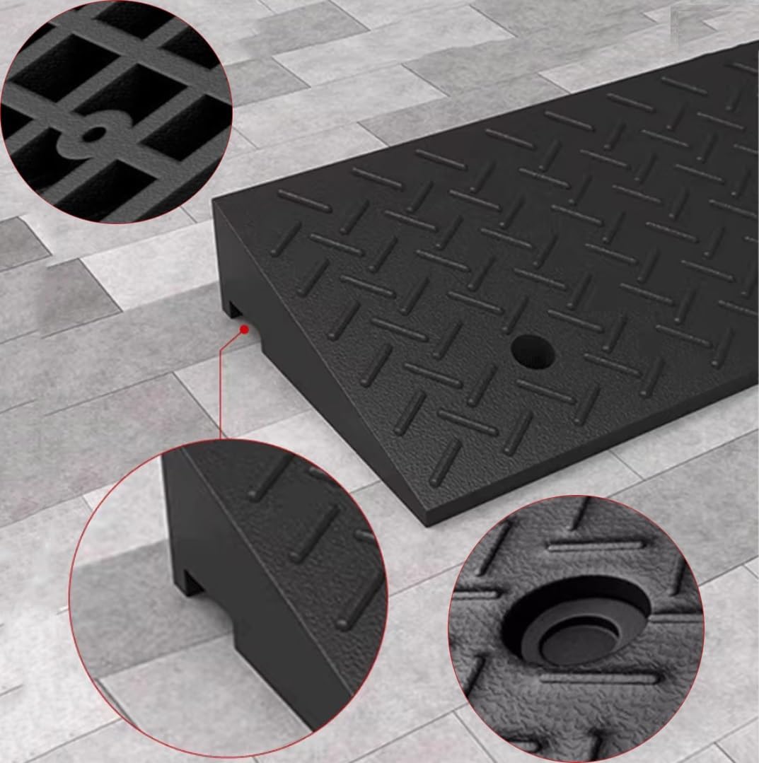 Kerb Ramps, 4 5 6 inch Non-Slip Curb Steps Heavy Duty Threshold Ramps Wheelchairs Scooters Motorcycles(4.7 inch Rise)