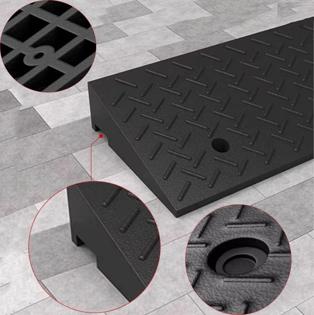 Kerb Ramps, 4 5 6 inch Non-Slip Curb Steps Heavy Duty Threshold Ramps Wheelchairs Scooters Motorcycles(5.5 inch Rise)