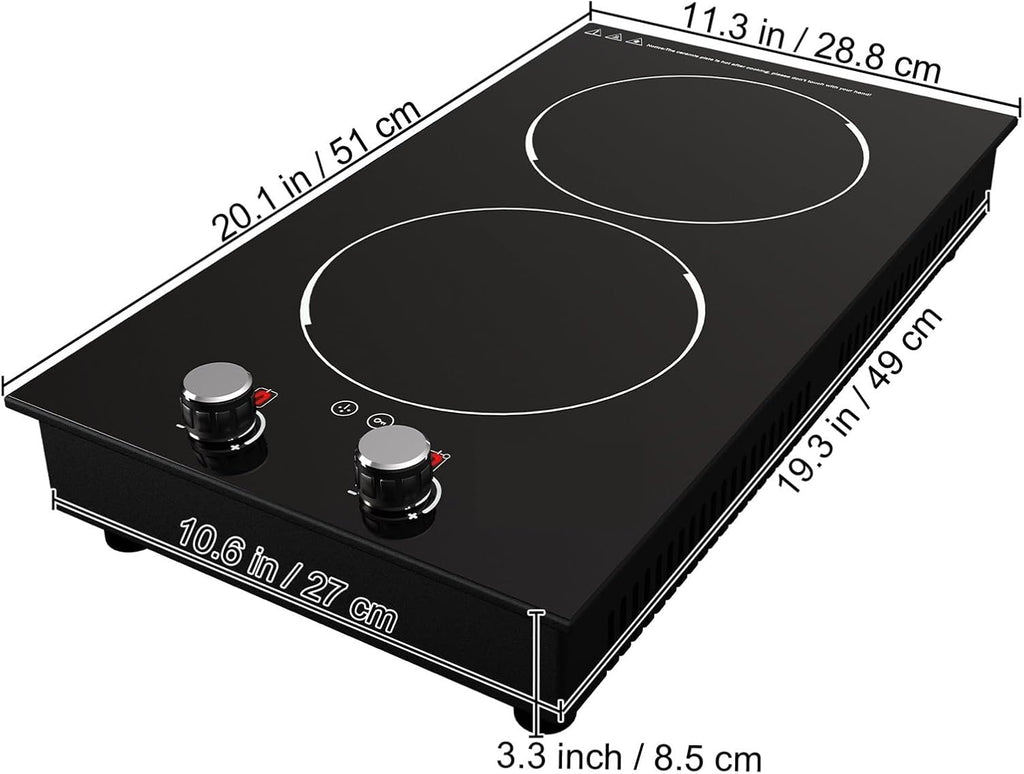 2/4/5 Burners Built-in Induction Stove Top 11/12/30/35 IncH Ceramic Glass Electric Cooktop With 9 Power Levels For Beginners DIY Use(12in 110V)