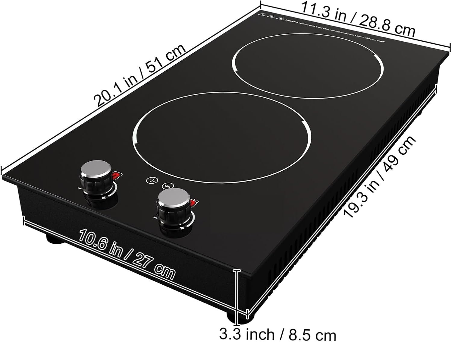 2/4/5 Burners Built-in Induction Stove Top 11/12/30/35 IncH Ceramic Glass Electric Cooktop With 9 Power Levels For Beginners DIY Use(12in 110V)