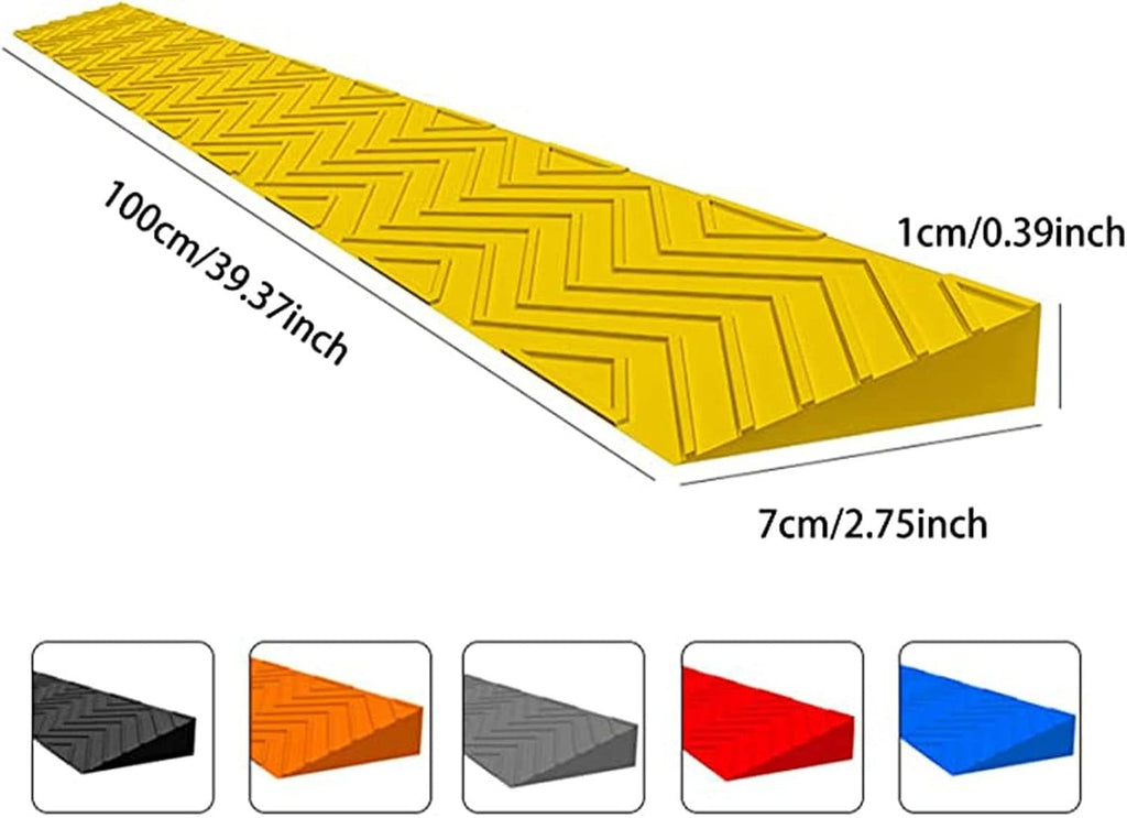 2 Inch Heavy Duty Rubber Threshold Ramp for Doorways - Portable Non-Slip Indoor/Outdoor Wheelchair Access Ramp(Yellow,100 * 7 * 1CM)
