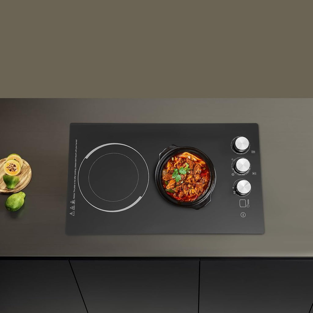 Electric Cooktop,Electric Stovetop,2 Burners Electric Cooktop,20.08 * 11.81in Electric Smoothtop Style Cooktop with 2 Elements,Induction Cooktop Stovetop with Booster and Timer (2 Burners)