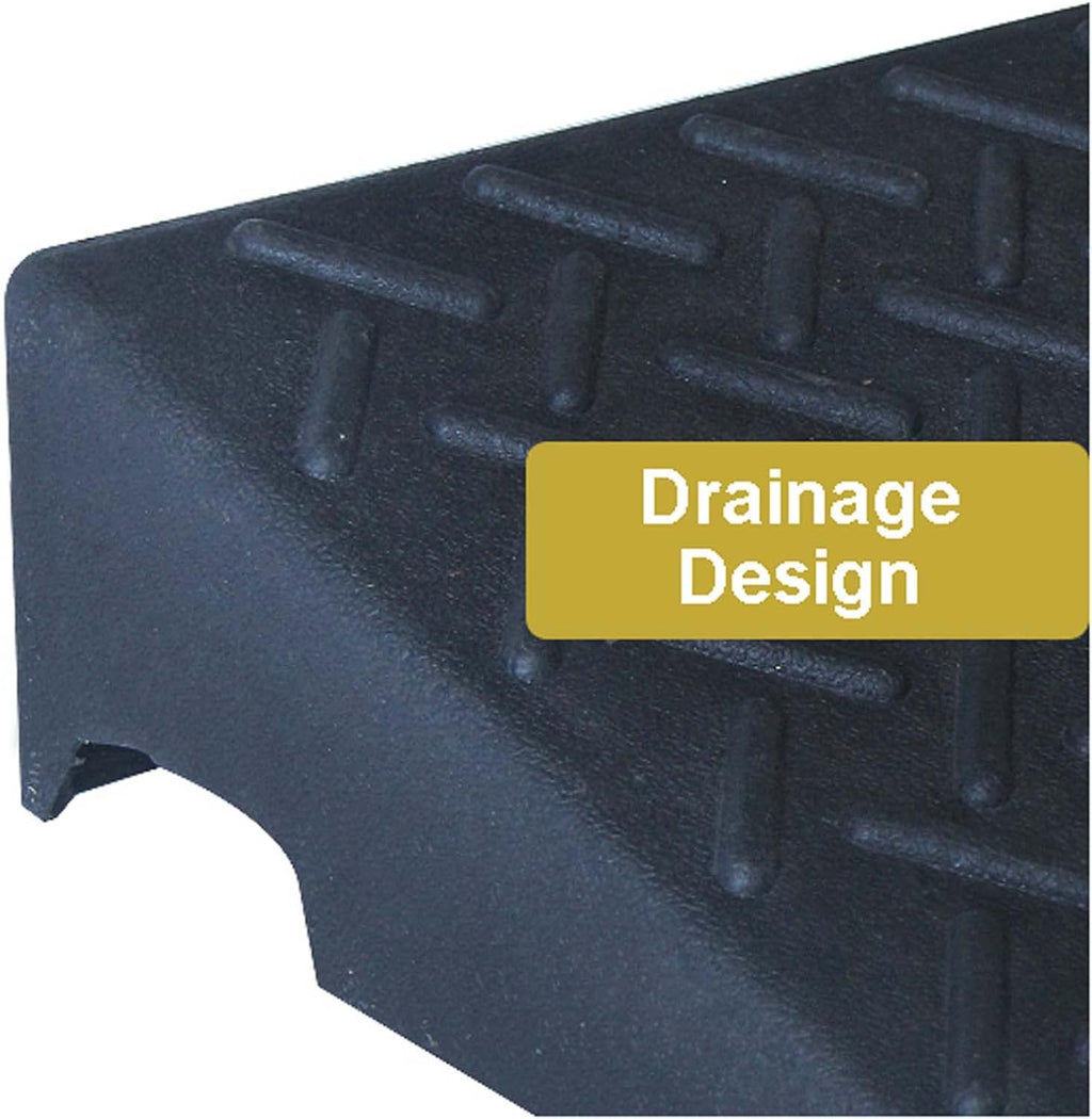 39x12x5 in Rubber Threshold Ramp, Rubber Curb Ramps Driveway Threshold Ramps, Portable Lightweight Curb Ramps for Sidewalk, Loading Dock, Driveway Kerb Ramp, Wheelchair, Sc