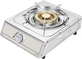 Single Burner Gas Stove,Energy-Gathering Direct-fire Bottled Liquefied Gas with Flameout Protection, Stainless Steel,Ideal for Kitchens,Apartments