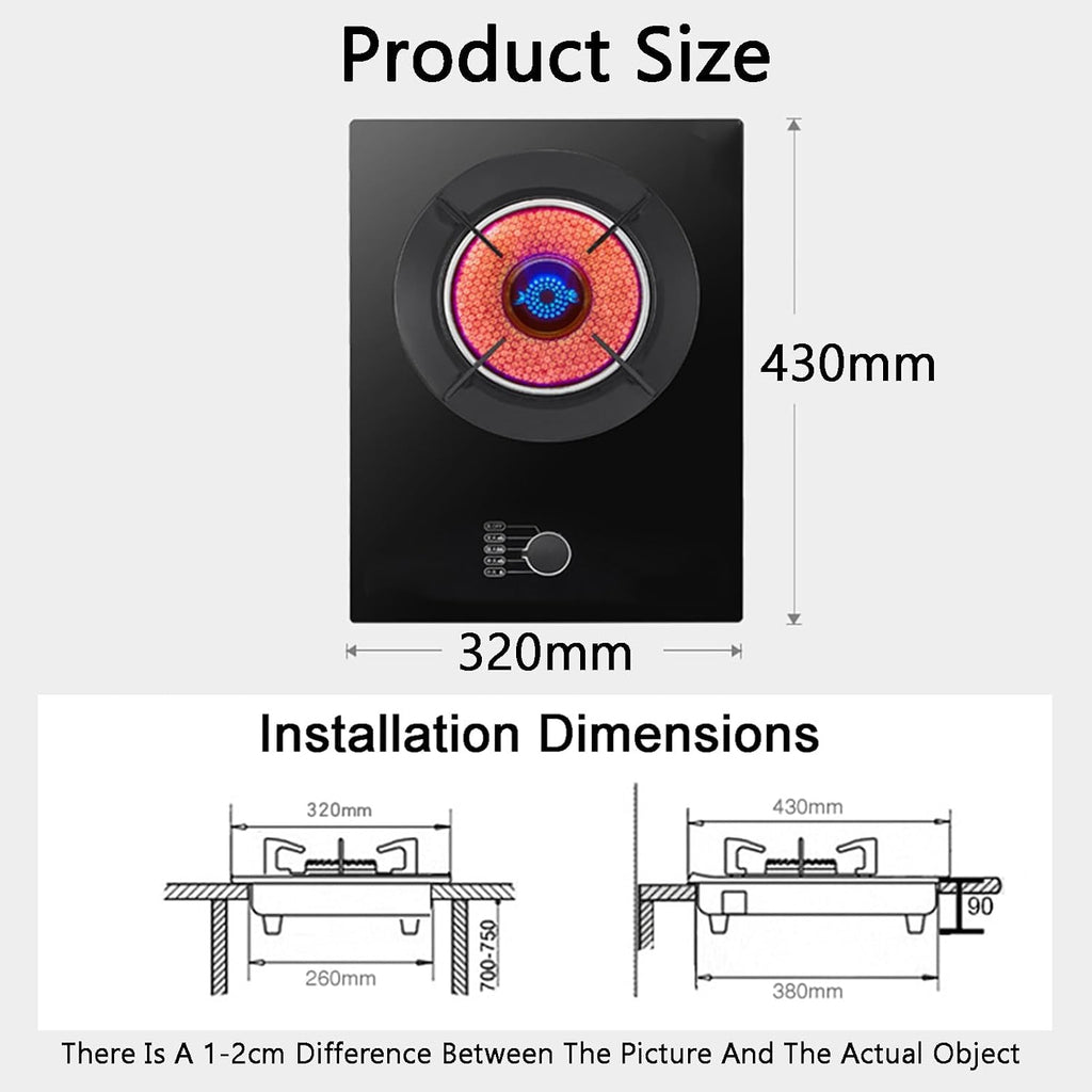 Gas Cooker,4.2kw Single-Burner Gas Stove,Household Desktop/Embedded,for Food Stalls Family Restaurants(NG)