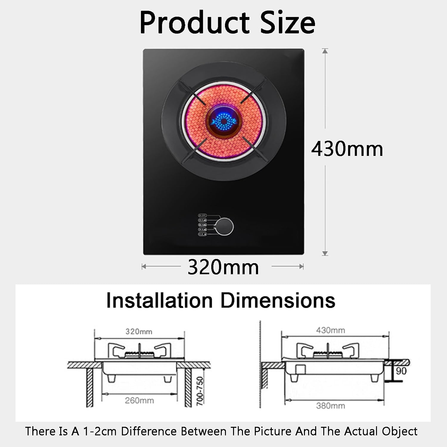 Gas Cooker,4.2kw Single-Burner Gas Stove,Household Desktop/Embedded,for Food Stalls Family Restaurants(NG)