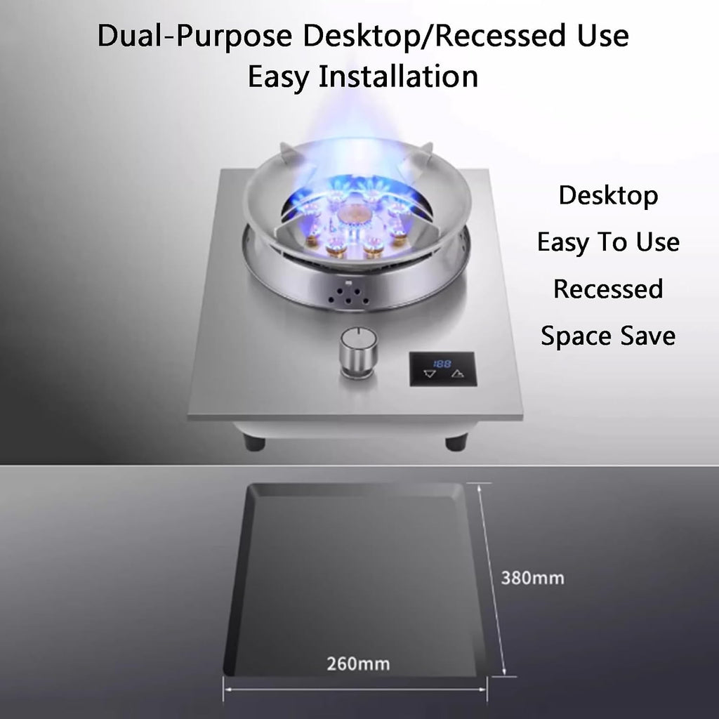 Gas Cooker,4.8kW Single-Burner Stainless Steel,Gas Stove with Timer,Suitable for Camping Restaurants Home Use(LPG)