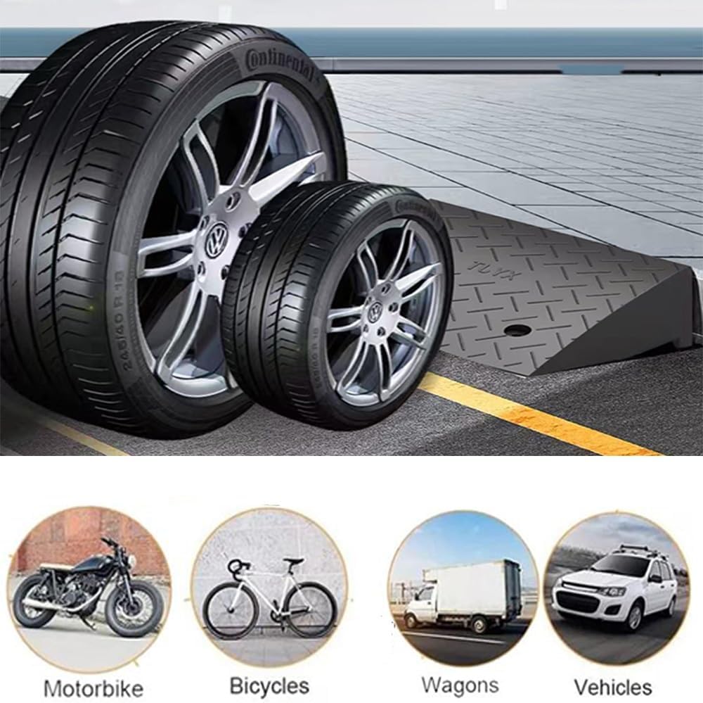 Driveway Kerb Ramp, 3' 4' 5' Lightweight Wheelchair Threshold Ramp for Doorway Garage Sidewalk Warehouse(H 14cm/5.5')