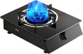Gas Cooker 1 Burner,4.2KW Gas Stove,Gas/LP Gas Conversion Stove,Tempered Glass Cast Iron Pot Rack,with Flameout Protection,for Home Kitchen(LPG)