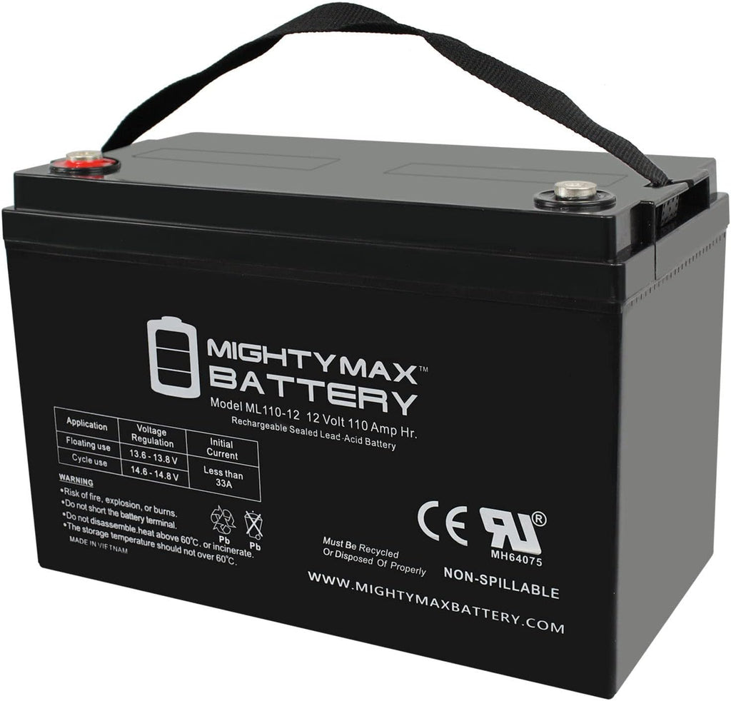 ML110-12 - 12 Volt 110 AH, Internal Thread (INT) Terminal, Rechargeable SLA AGM Battery