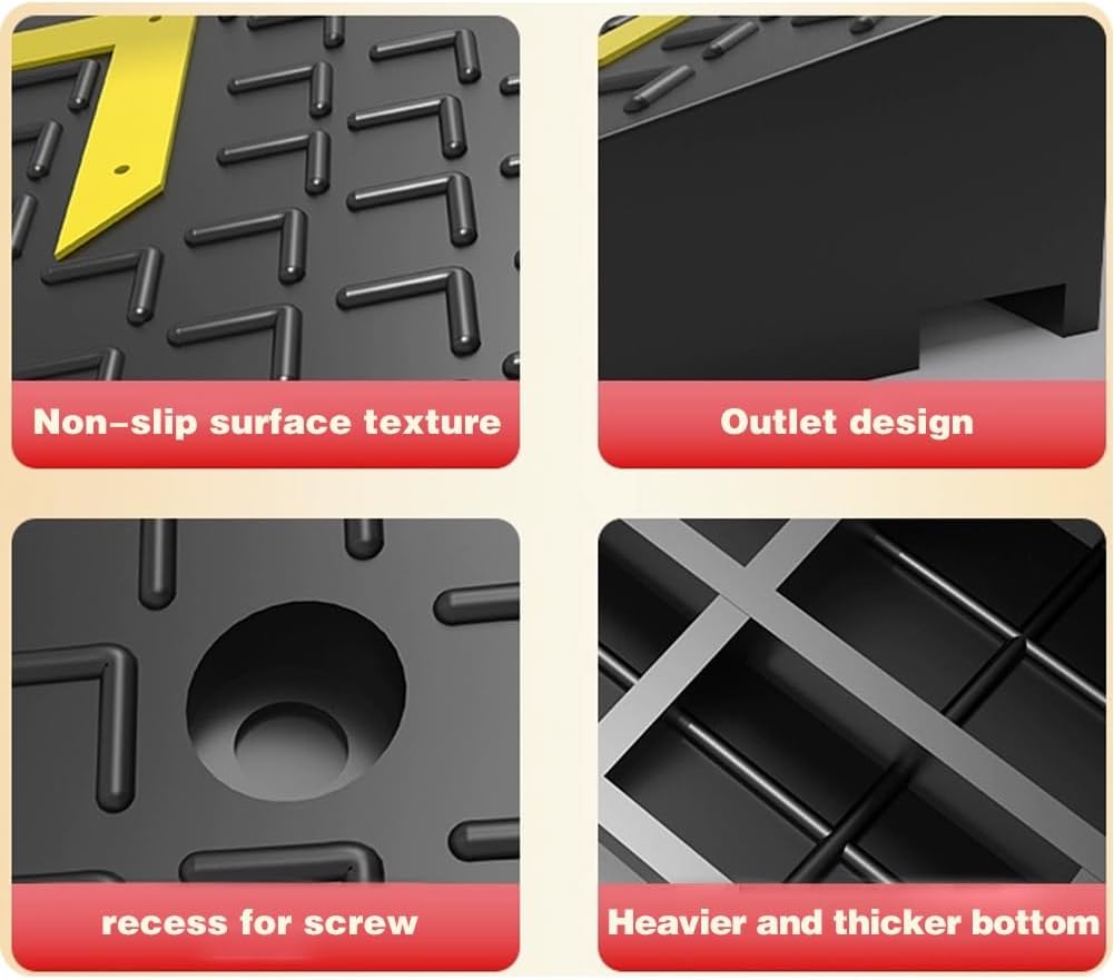 1PCS Curb Ramp Black Rubber Driveway Curb Ramps Portable Lawnmower Threshold Ramps for Loading Dock Sidewalk Scooter Wheelchair Car Truck Motorcycle Dolly(39.4x9.8x3.5in)