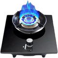 Gas Stove,5.0KW Single Burner,Gas/LP Gas Conversion Stove,Tempered Glass Cast Iron Pot Rack,with Flameout Protection,for Home Kitchen(LPG)