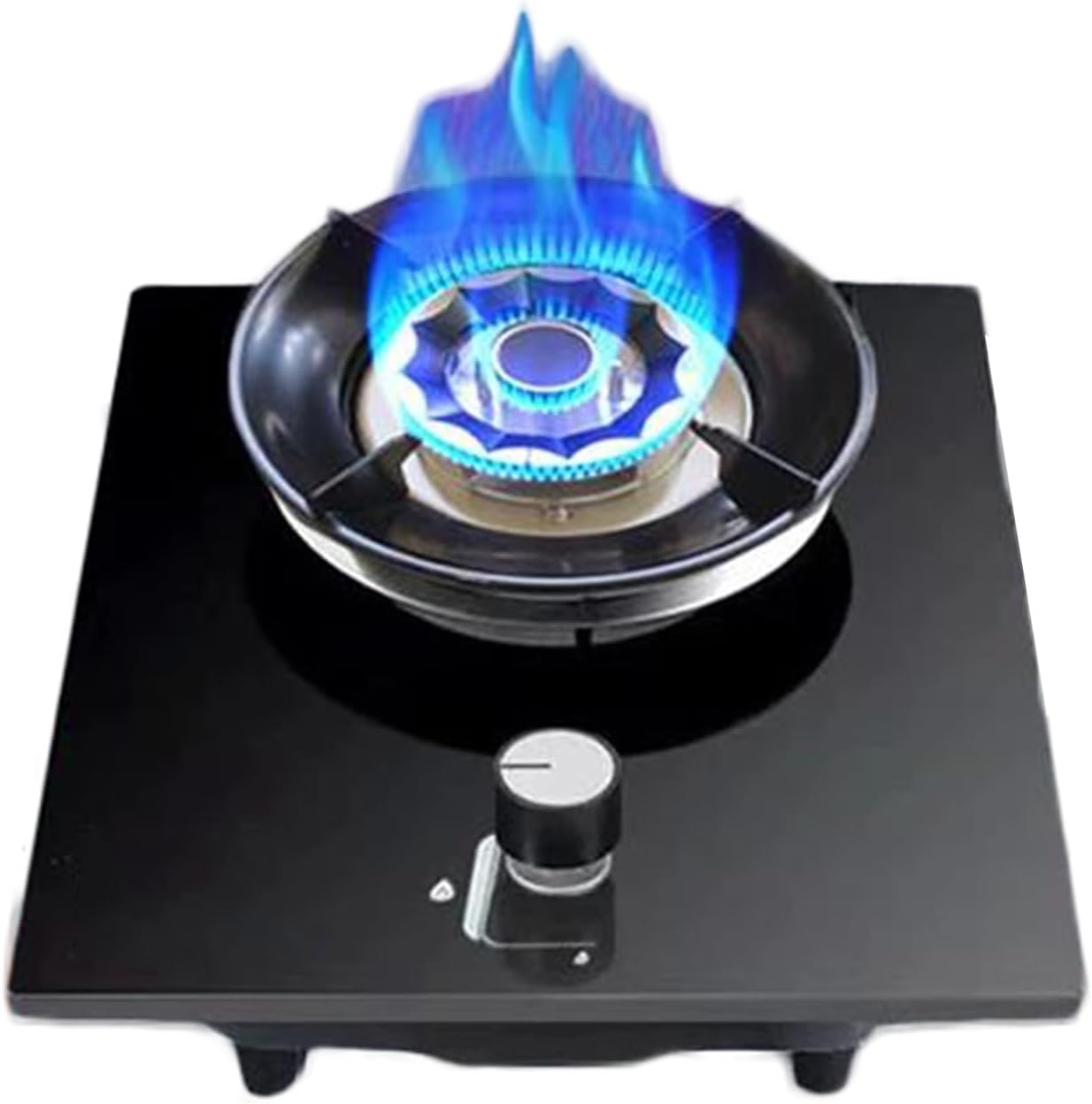 Gas Stove,5.0KW Single Burner,Gas/LP Gas Conversion Stove,Tempered Glass Cast Iron Pot Rack,with Flameout Protection,for Home Kitchen(LPG)