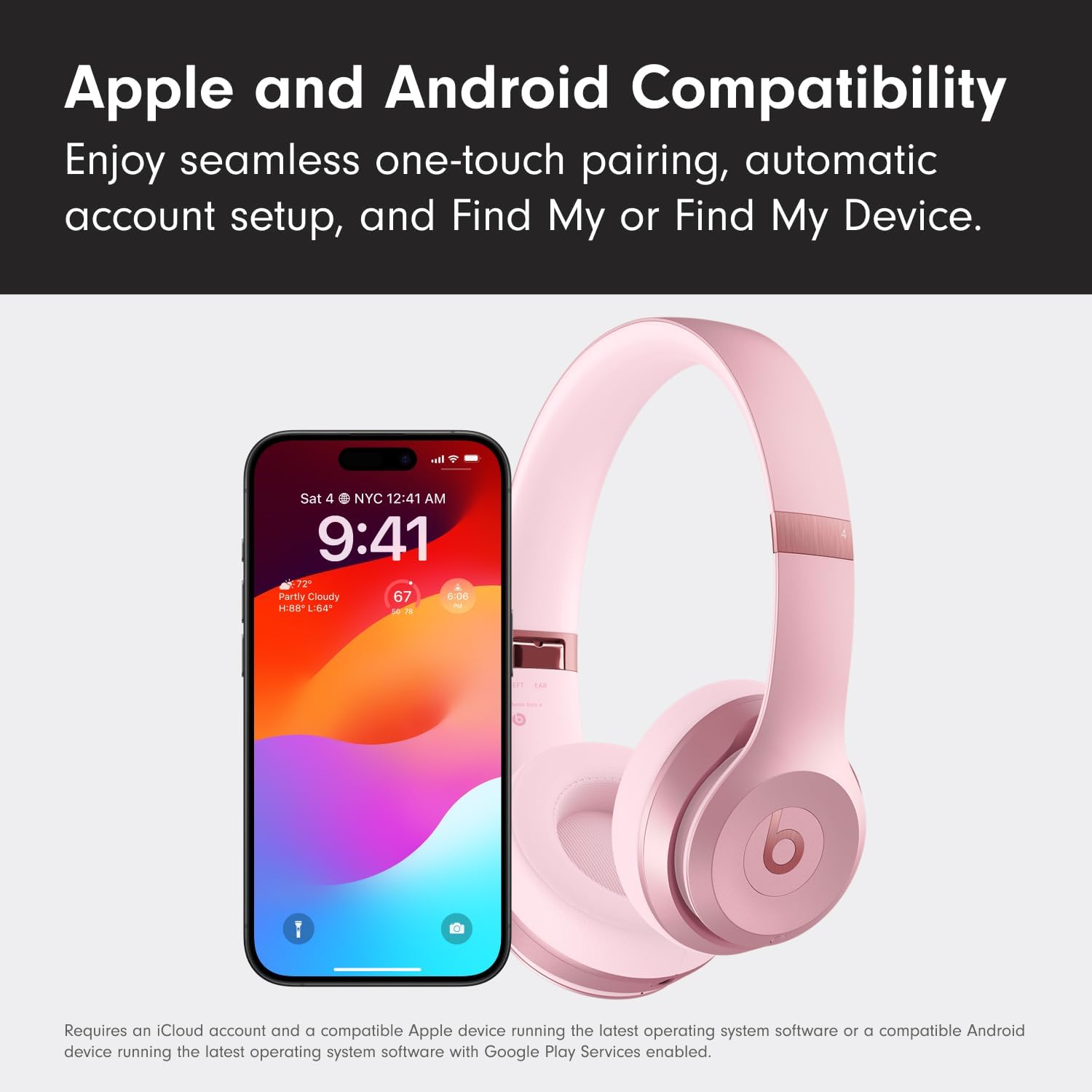 Beats Solo 4 Wireless Headphones with 20W Power Adapter - Metallic Pink