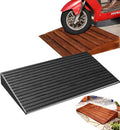 Mobility Ramp For Doorways Steps, Non-Skid Threshold Ramps，4in Height Access Ramp WheelChair Threshold Ramp For Motorcycles/Walker/Cart/Scooter(Grille black,19.6x35.4x3.9in)