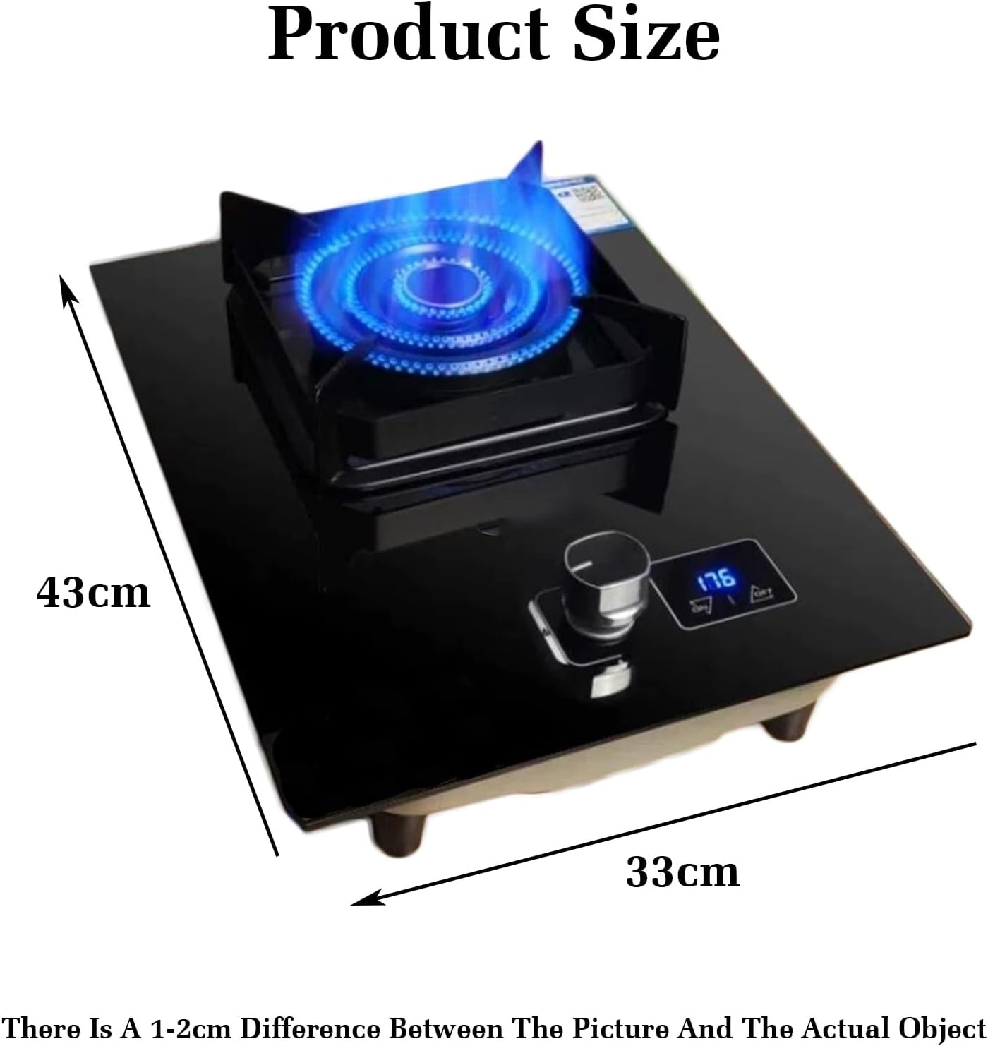 Portable Gas Stove with 1 Burner,Counter Top Stove 5.2KW,Gas/LP Gas Conversion Stove,with Flameout Protection and Timer,for Home Kitchen Motor Home Camp(LPG)