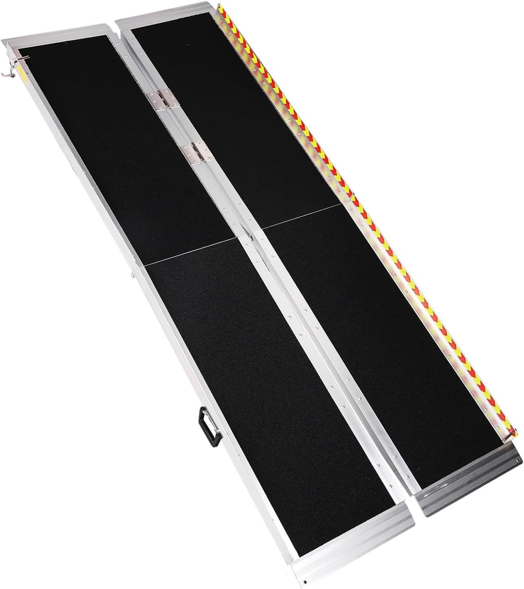 Handicap Ramp Aluminum Folding Door Threshold Wheelchair Ramp Wheel Chair Ramp for Home Steps Stairs Entry Threshold Doorways (6ft)