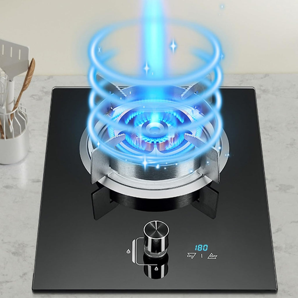 Gas Cooker 1 Burner,5.2KW Kitchen Counter Top Stove,Gas/LP Gas Conversion Stove,with Flameout Protection and Timer,for Home Kitchen(LPG)