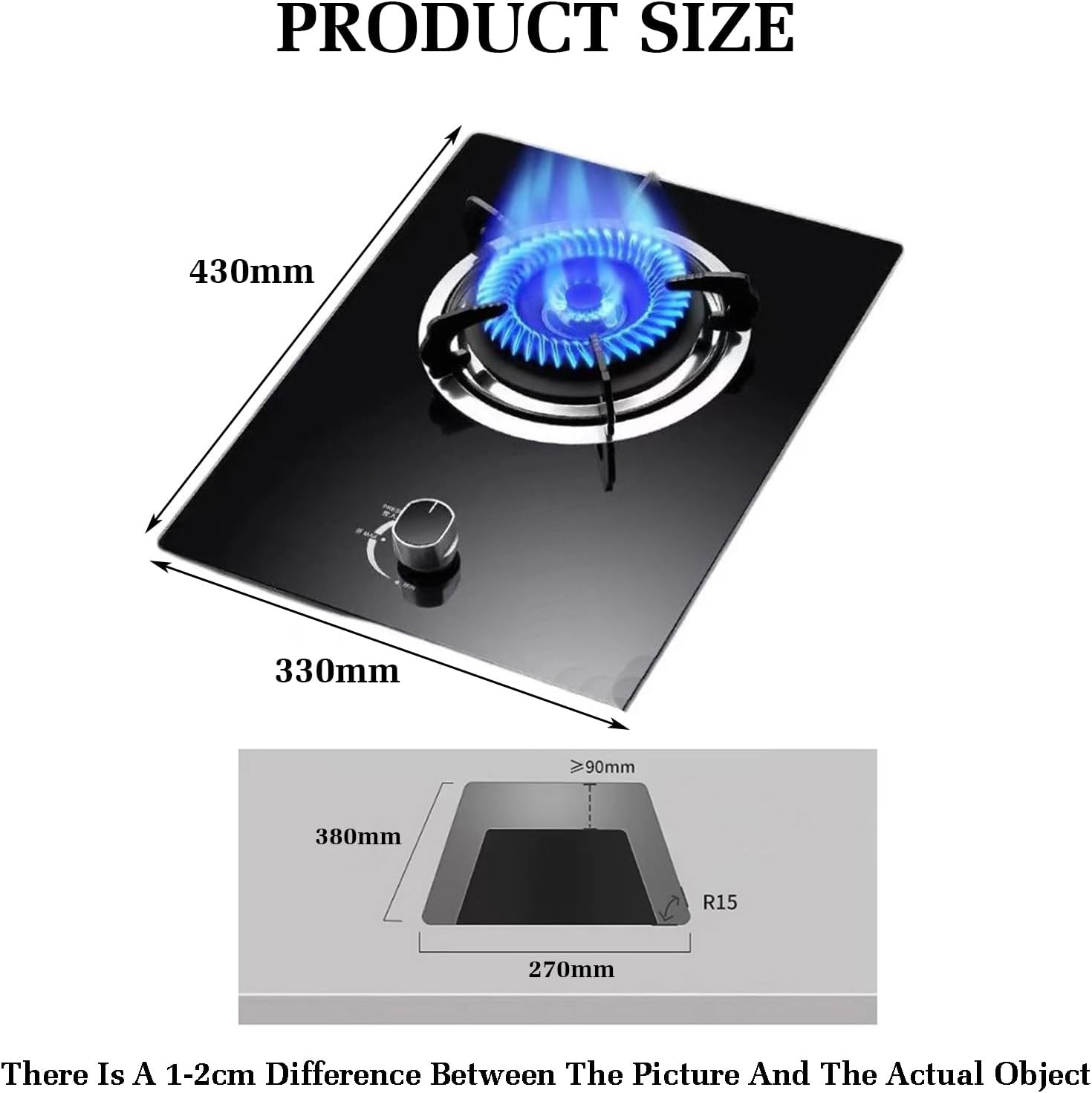 Gas Stove,Single Burner,4.5KW Kitchen Counter Top Stove,Gas/LP Gas Conversion Stove,with Flameout Protection,for Home Kitchen(NG)