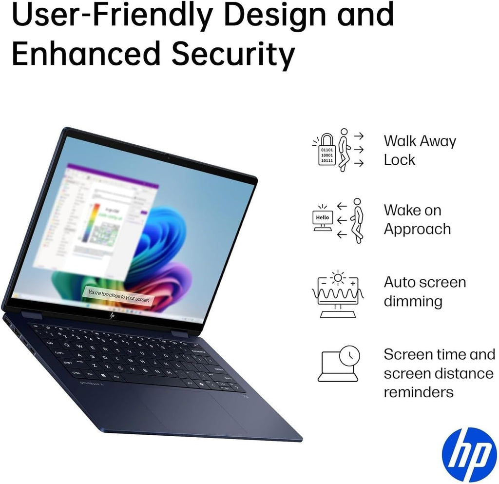 HP OmniBook X Flip 14 2-in-1 Laptop, Laptop Touchscreen 14' WUXGA IPS, Intel 8-core Ultra 5 226V, Intel Arc 130V GPU, 16GB RAM 512GB SSD, Thunderbolt 4, Windows 11 for Designer Business Professional