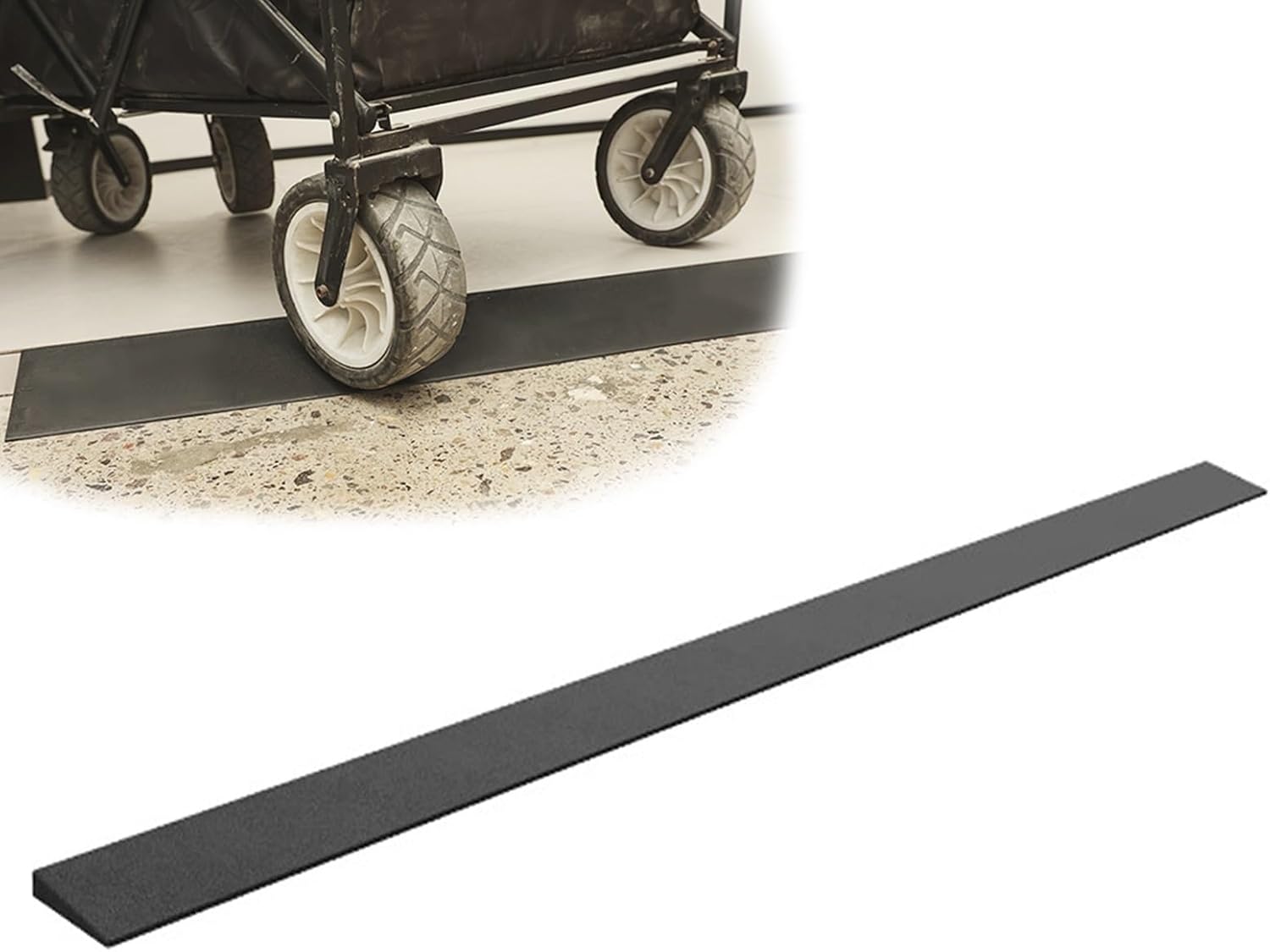 Wheelchair Ramp Nonslip Threshold Ramp Angled Rise Rubber Curb Ramp Portable Lightweight for Doorways Stairs Steps(98 * 7 * 1.5cm/39 * 2.8 * 0.6in)