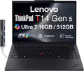 Lenovo ThinkPad T14 Gen 5 AI Business Laptop 14.0' IPS FHD+ (Intel Core Ultra 7 155U(>i7-13700H), 16GB DDR5, 512GB SSD, Copilot, Backlit KB, Fingerprint, 2 Thunderbolt 4, 5MP Webcam, DKZ Hub, Win11P)