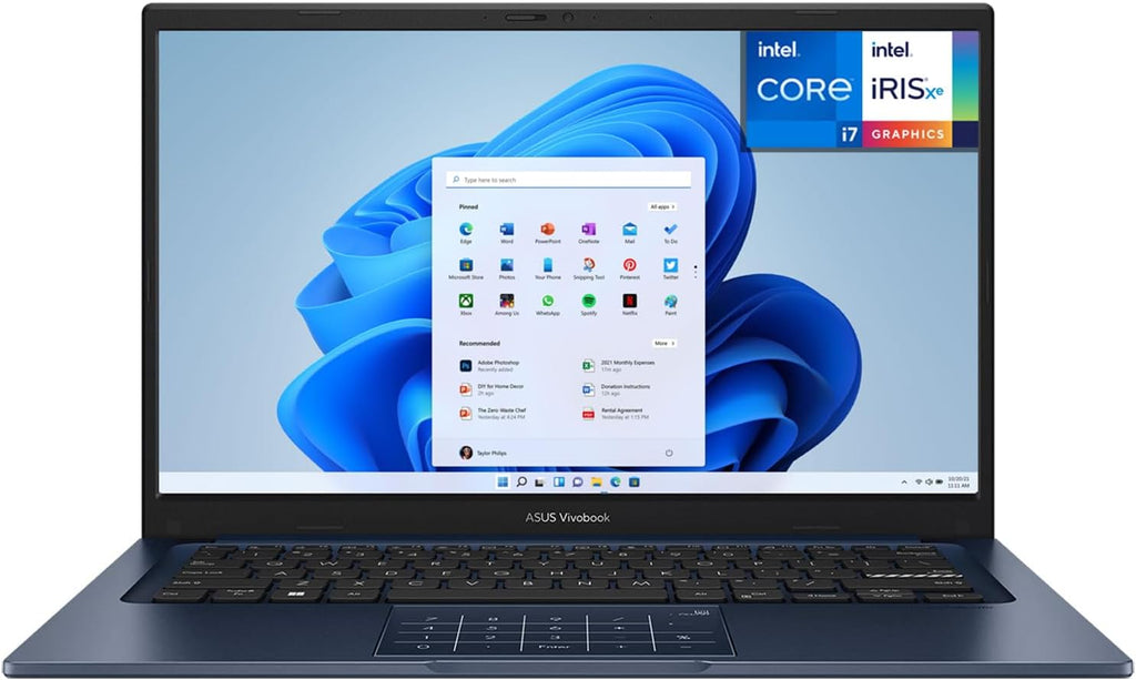 ASUS Vivobook 14 14' FHD Laptop, Intel Core i7-1355U, 1.7GHz, 12GB RAM, 512GB SSD, Windows 11 Home, Intel UHD Graphics, Wi-Fi5, Bluetooth, Quiet Blue, X1404VA-I712512