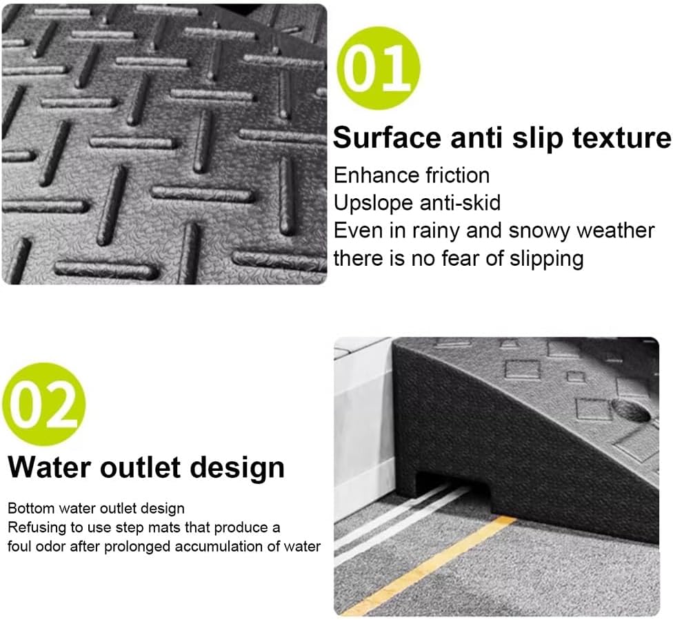 5' 6' Driveway Curb Ramps Heavy Duty Car Ramp 10 Ton Loading Threshold Ramp, Non-Slip Rubber Wheelchair Ramp for Trucks Motorhome Scooter(4.3' Rise/11cm)
