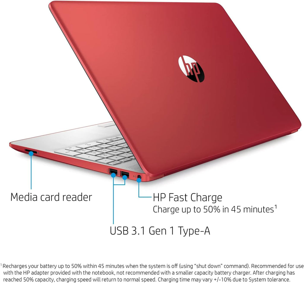 HP 15.6' HD Laptop for Business and Student, Intel Pentium Silver N5030, 16GB RAM, 1TB SATA SSD, Webcam, Media Card Reader, RJ45, HDMI, Wi-Fi, Windows 11 Home, Scarlet Red, KKE Accessories