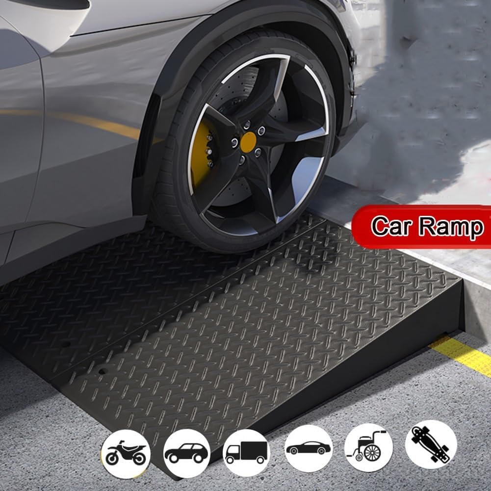 Kerb Ramps, 4 5 6 inch Non-Slip Curb Steps Heavy Duty Threshold Ramps Wheelchairs Scooters Motorcycles(4.7 inch Rise)