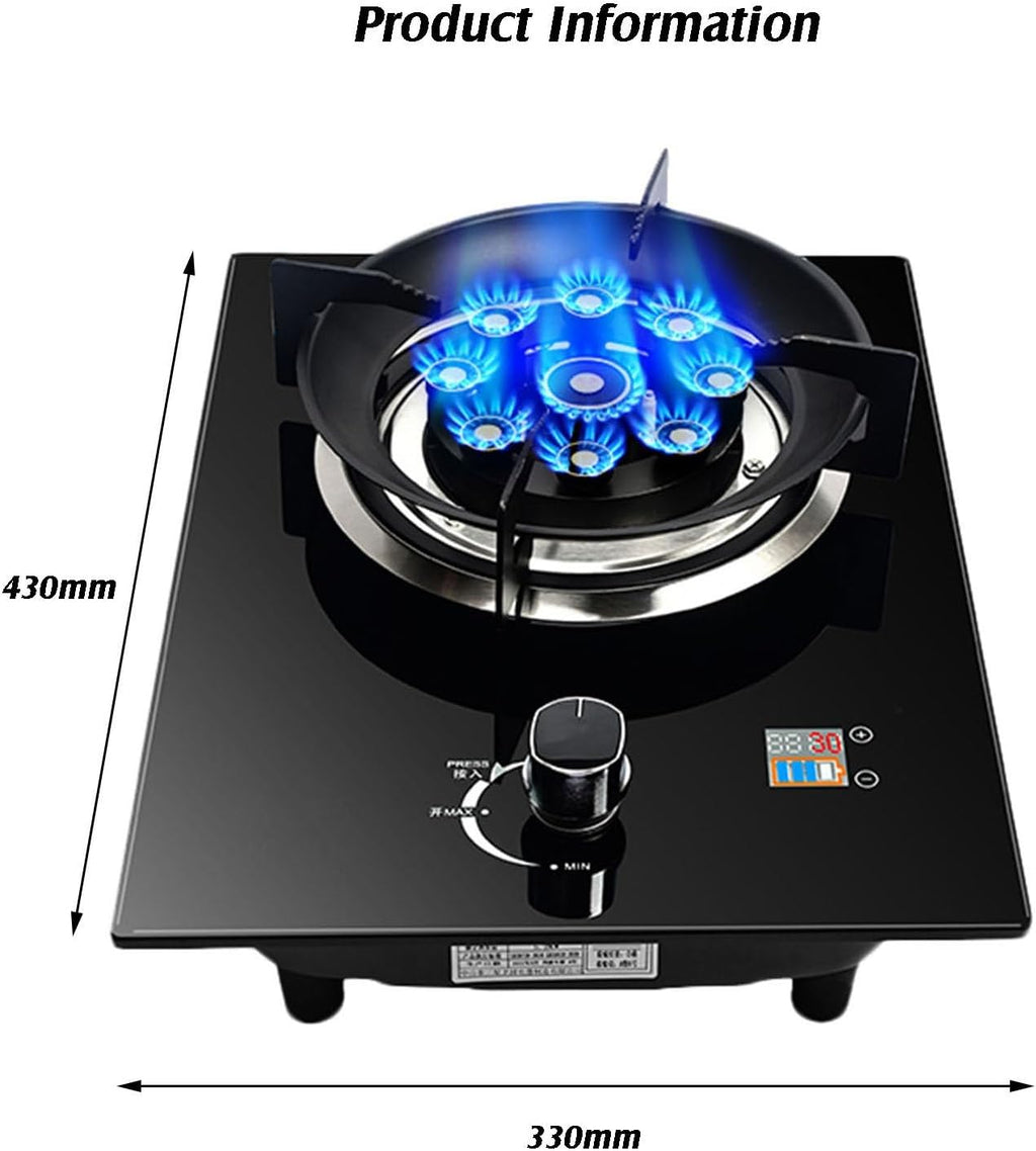 Propane Gas Stove,Single Burner Propane Stove,Max 17742.4BTU with Pulse Electronic Ignition Tempered Glass Suitable for Apartments Kitchens and More (Color : Style 2, Size : LPG)
