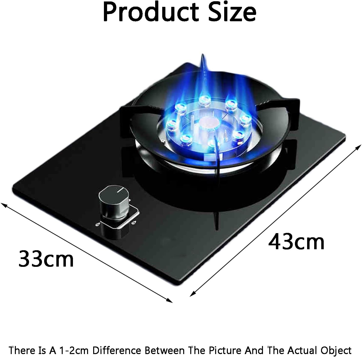 Gas Cooker,Single-Burner Vitreous Panel Gas Stove,5.2kW Desktop Embedded,for Family Restaurants Food Stalls(NG)