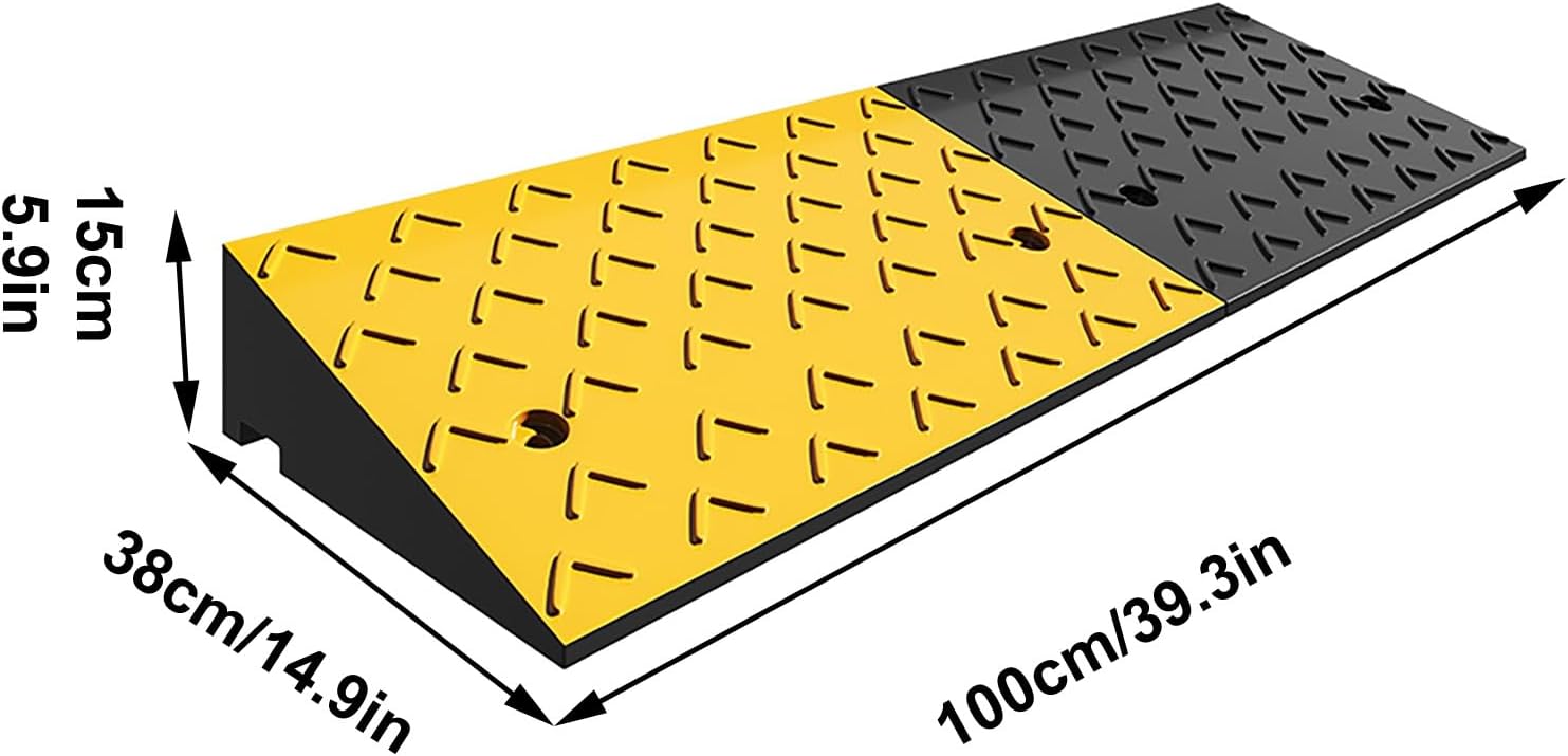 Curb Ramp Threshold Ramp Driveway Curb Ramps Rubber Kerb Ramp Non-Slip Threshold Ramp for Doorway Sidewalk Car Bike Motorcycle Scooter Wheelchair(15cm/5.9in)