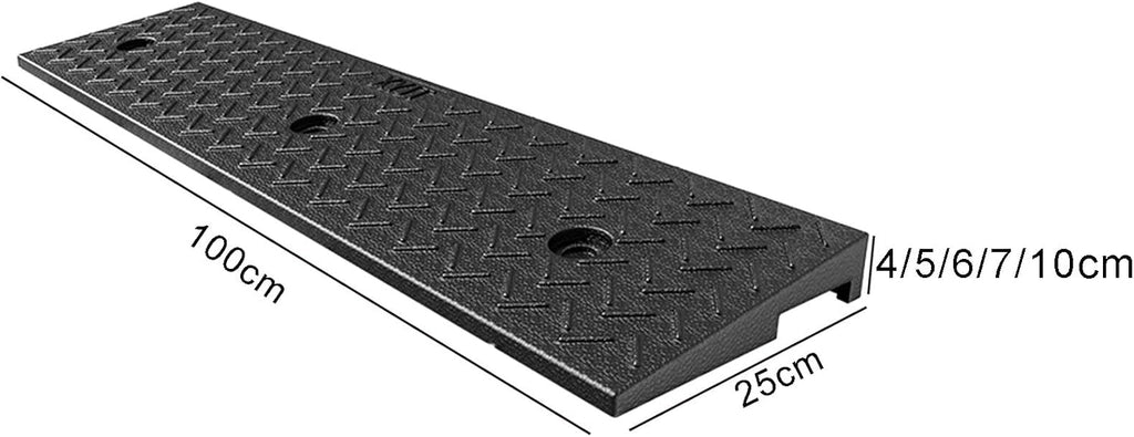 JIUYUEYA Driveway Curb Ramp,Threshold Ramp Wheelchair Ramp Scuff Plate with Anti-Slip Surface, Easy Portable Door Step Accessible Channel for Doorways Supermarket Entry, Size : 100X25X4CM-2PCS