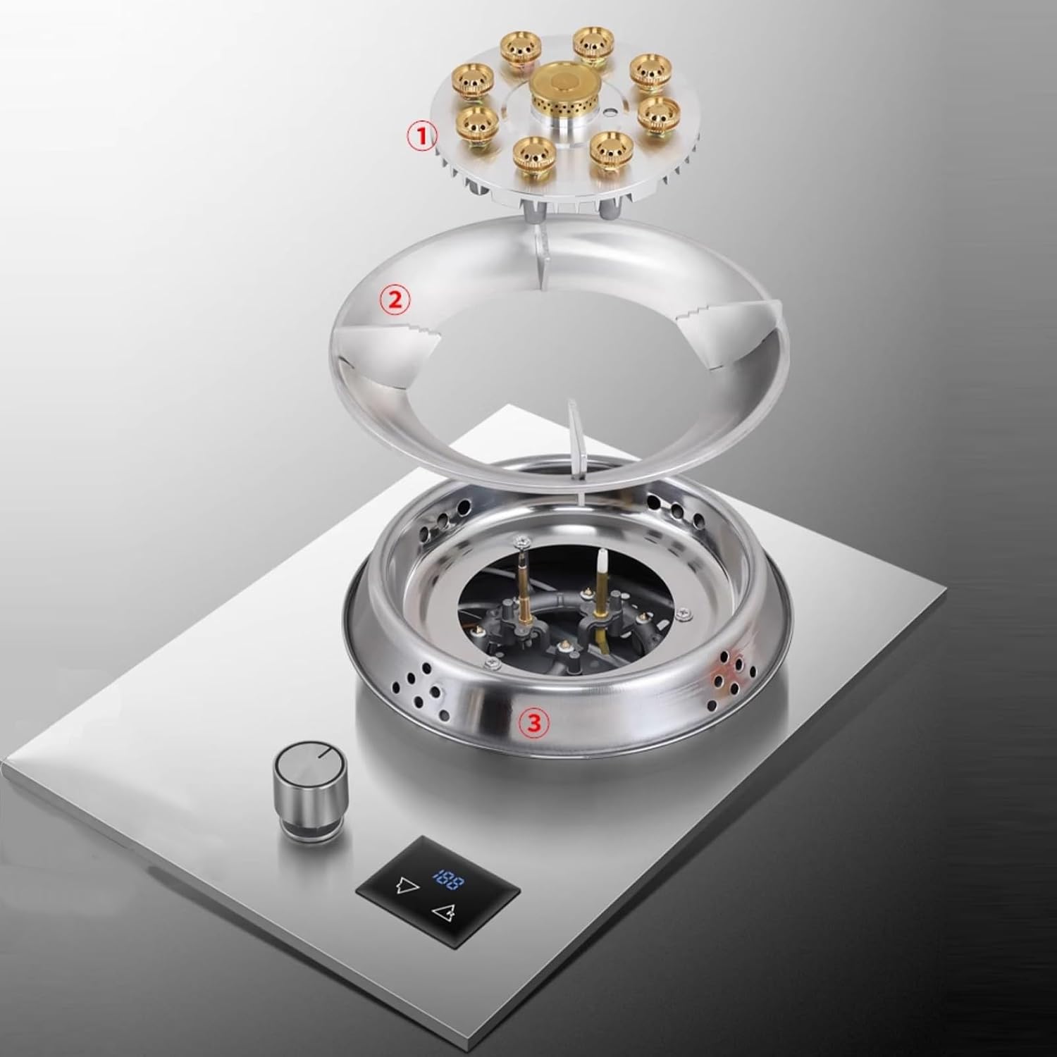 Single Burner Gas Stove,Stainless Steel Gas Stove with Timer and Flameout Protection Function,with Thermocouple Protection Ideal for Kitchens,Apartments(NG)