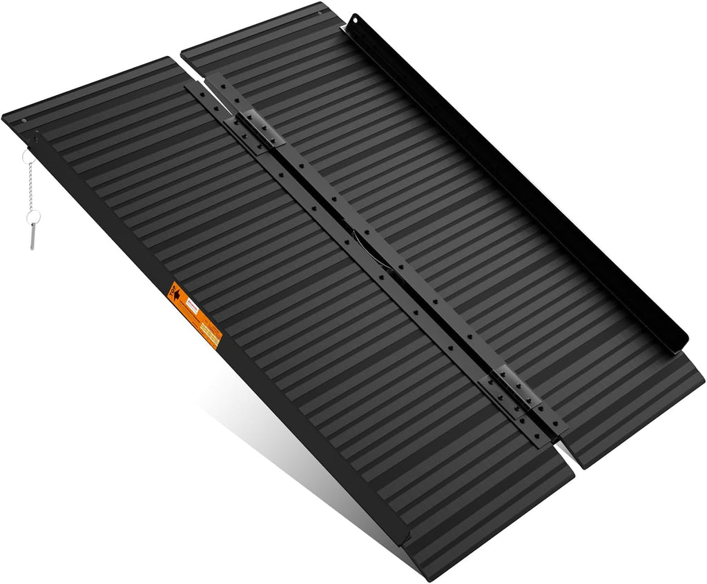 Black Aluminum Ramp 4FT, With Non-Slip Surface Wheelchair Ramp, Folding Portable Wheelchair Ramps for Home Steps,Scooter Ramp for Car, Stairs, Doorways, Curbs, 800 LBS Weight Capacity, 28.3' W x 48''L
