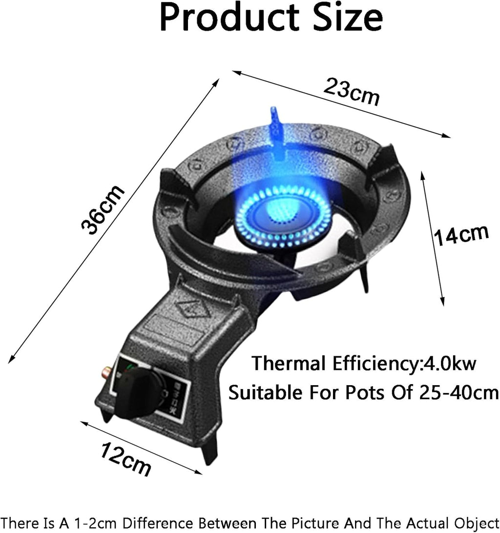 Gas Cooker,Single-Burner LPG Gas Stove,4kW Tabletop Stove,Suitable For Camping Restaurants Home Use