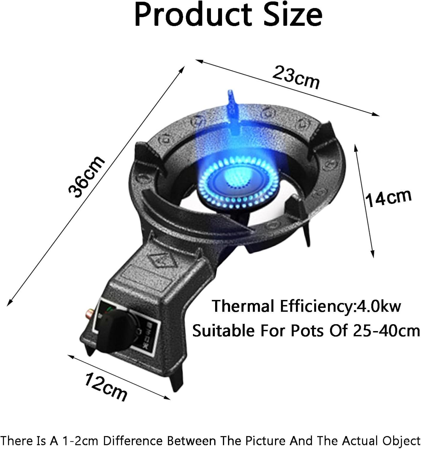 Gas Cooker,Single-Burner LPG Gas Stove,4kW Tabletop Stove,Suitable For Camping Restaurants Home Use