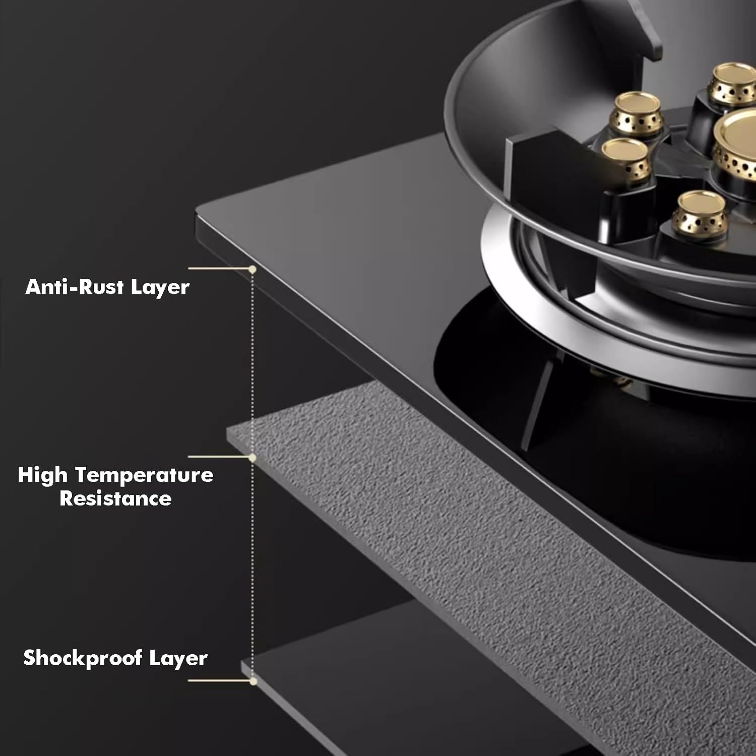 1 Burner Gas Hob,Stainless Steel Glass Top Wok Cooker,5.2kW High Power for Campervan,Kitchen and Outdoor Use with Timer and Flameout Protection(LPG)