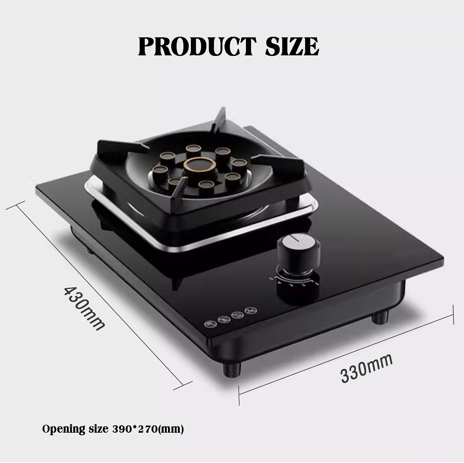 Gas Stove,NG/LPG Convertible,Turn Off the Flame Regularly,with Flameout Protection Tempered Glass Cooktop,Suitable for Apartments,1 Burner (Color : NG)
