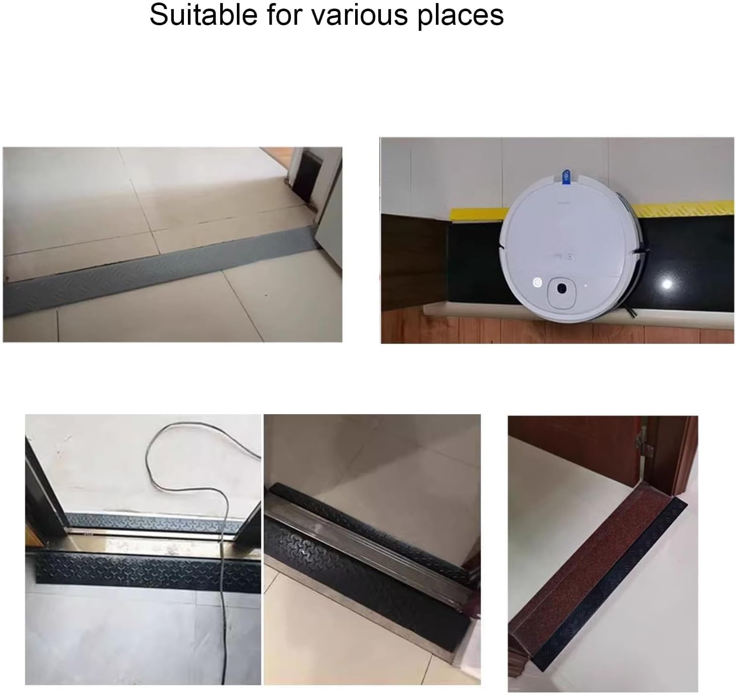 Solid Rubber Ramp Portable Curb Step Pad, Ramps Pad, Threshold Ramp Suitable for Wheelchair, Bicycle, Scooter, etc.(100 * 4 * 9cm/39.3 * 1.5 * 3.5in)