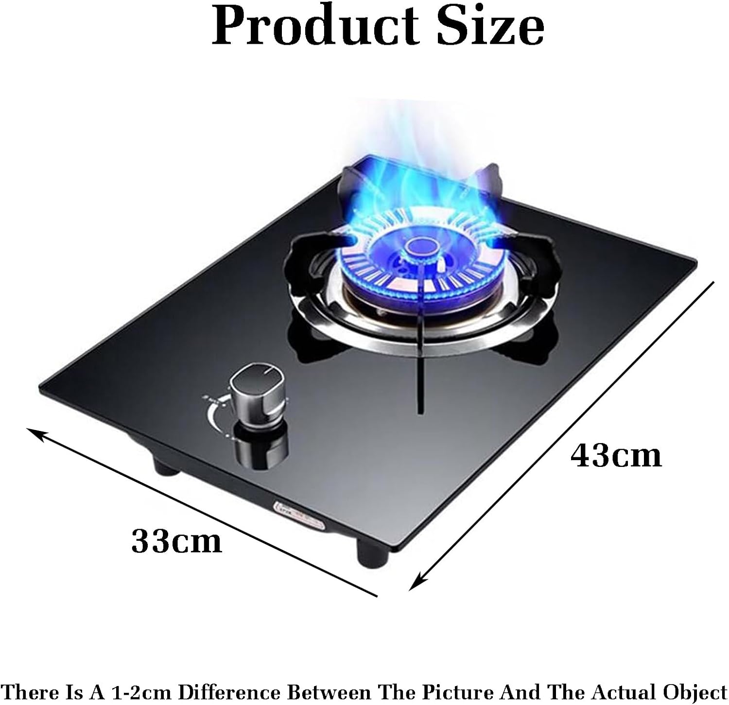 Gas Stove,Gas Cooker 1 Burner,Gas/LP Gas Conversion Stove,Tempered Glass Cast Iron Pot Rack,with Flameout Protection,for Home Kitchen(LPG)