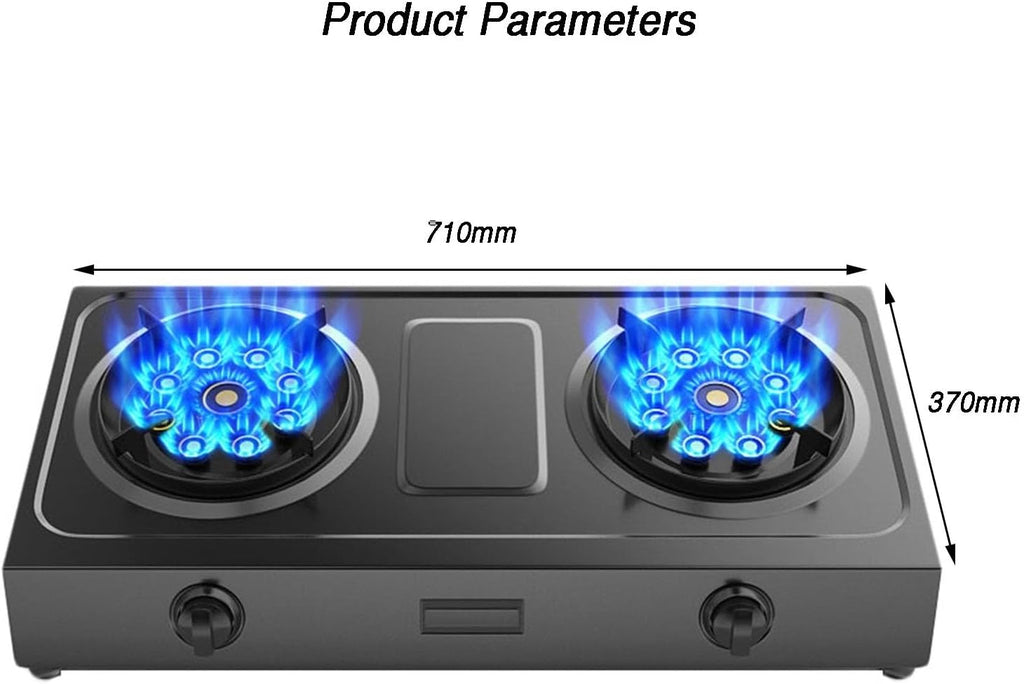 Propane Stove,2 Burners Portable Propane Stove,24566.4BTU High Power Stainless Steel Gas Cooktop for Kitchen Outdoor RV and Apartments(black) (Color : LPG, Size : Style 1)