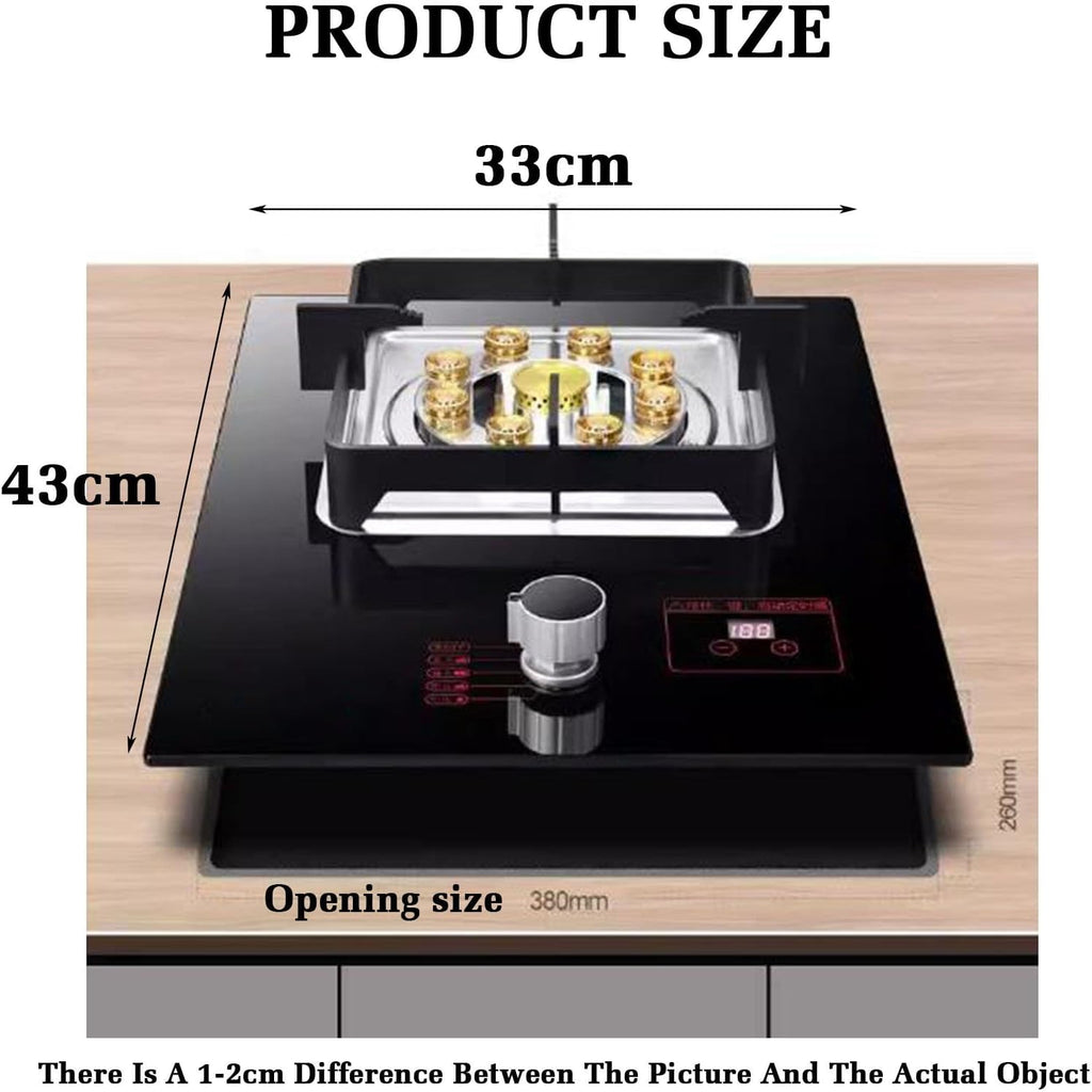 Gas Cooktop 1 Burner,5.2KW Nine-Cavity High-fire Timer,Gas/LP Gas Conversion,with Flameout Protection,for Home Kitchen(NG)