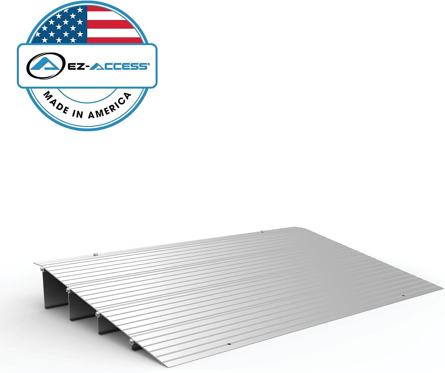 EZ-ACCESS - Threshold Ramps for Doorways - Portable Wheelchair Ramp for Home Steps, Aluminum Door Threshold Sliding Doors, Walker & Wheelchair Access - Adjustable Modular Transitions, 4' Rise