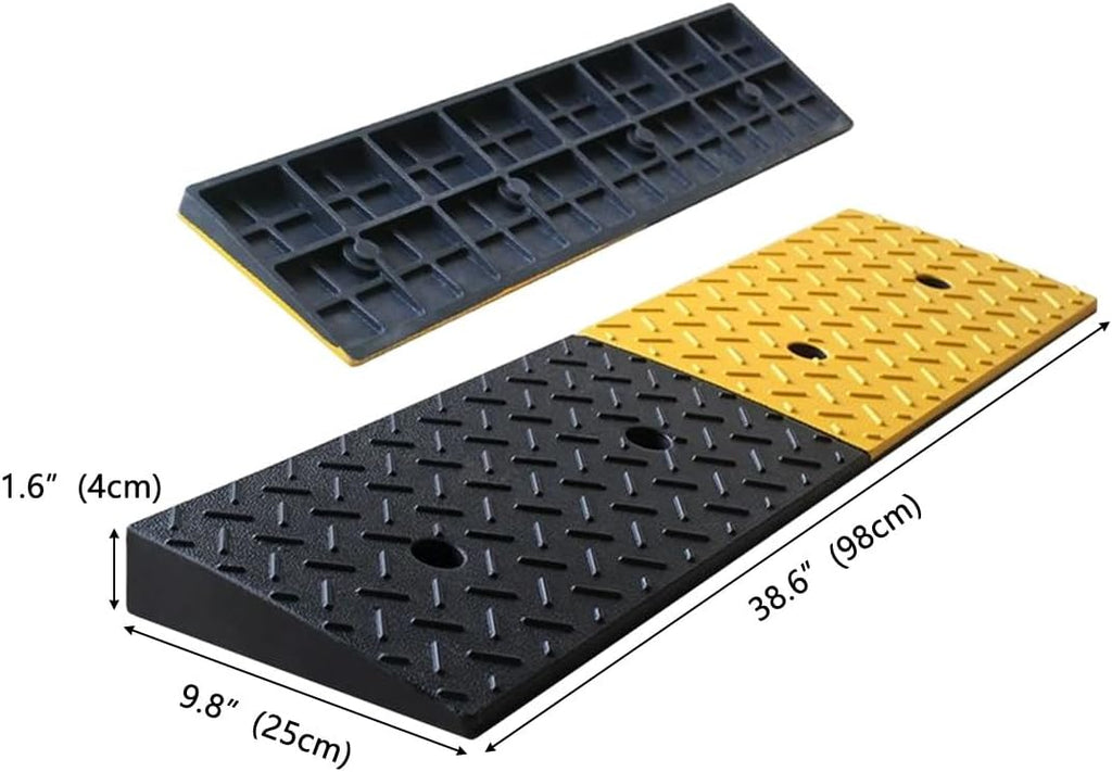 Heavy Duty Rubber Curb Ramps, Threshold Ramps, Driveway Ramps for Cars Forklifts Trucks Motorcycles Bikes Wheelchairs(1.6'/4cm)