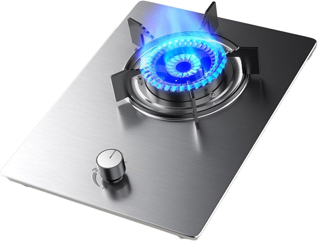 Propane Gas Stove,Desktop Propane Gas Stove,Tempered Glass Single Burner Propane Stove,Max 14330.4BTU Suitable for Apartments, Kitchens and More (Color : Silver, Size : LPG)